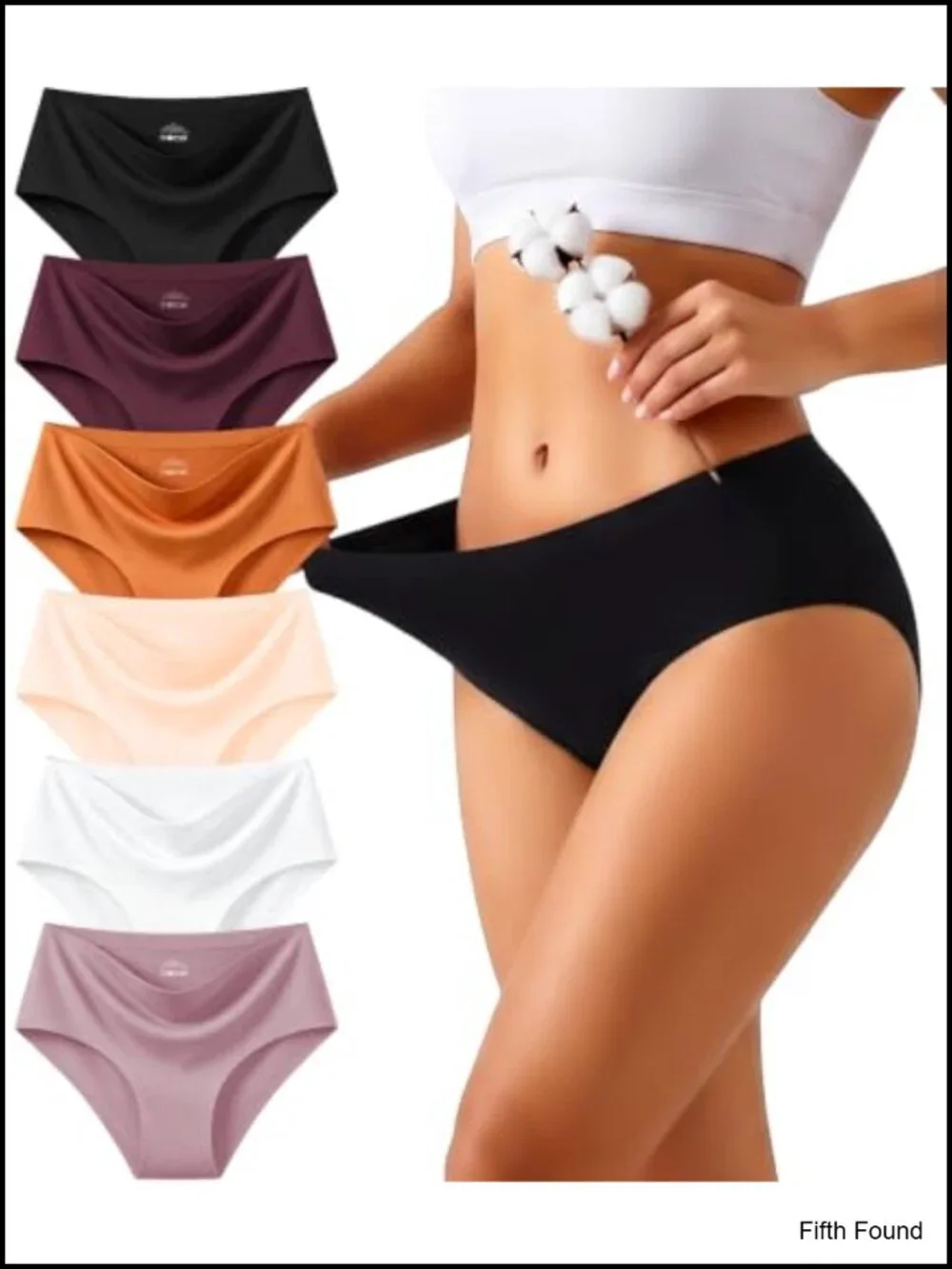 Cotton Blend Women's Briefs 6 Pack Mid Rise Stretchy Everyday Underwear Plus